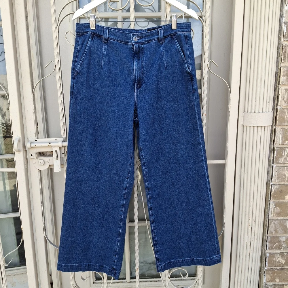 AG Adriano Goldschmied DANEEL High-Rise Wide Leg Crop Denim Jeans Women Size 30 - Picture 4 of 16